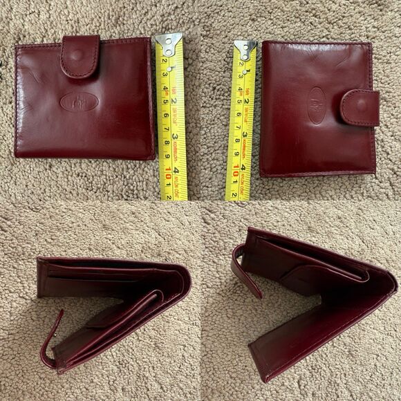 Christian Dior Vintage Men’s Leather Bifold Wallet Compact Burgundy - Picture 6 of 6